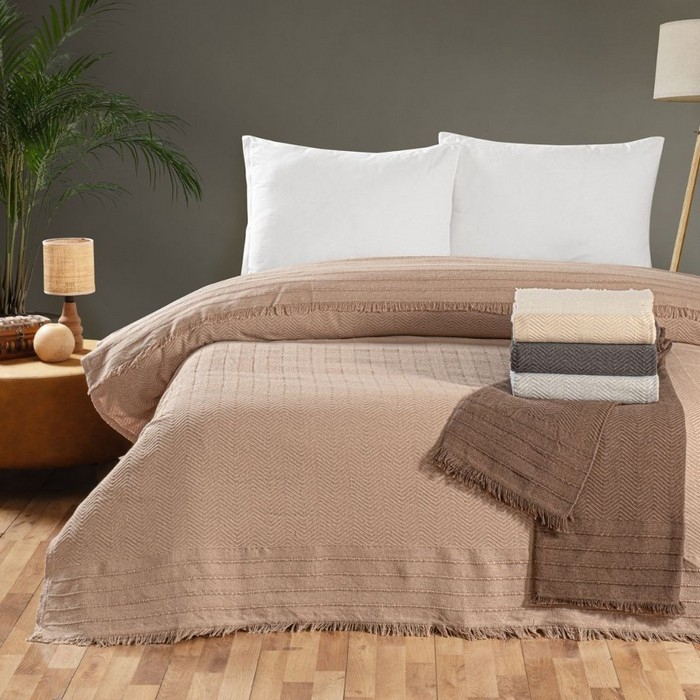 Cuvertura, IRINA HOME, 200x230cm, 85% Bumbac/15% Poliester, Gri Deschis