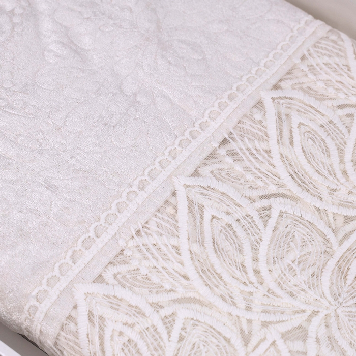 Скатерть, ATAK HOME, 160x220 cм, 10 человек, Velour, Кремовый, Полиэстер