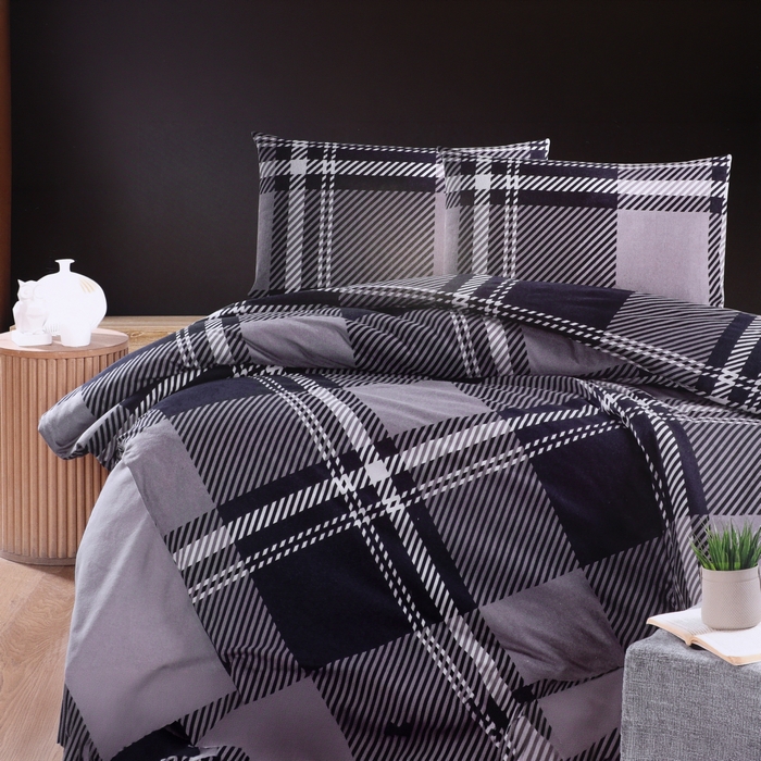 Комплект постельного белья, FIRST CHOICE, 4 штук, 240x260cм, 200x220cм, 50x70 cм, 100% Хлопок, Синий