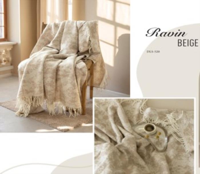 Blanket, FIRST CHOICE, Beige, 200x220cm, Cotton
