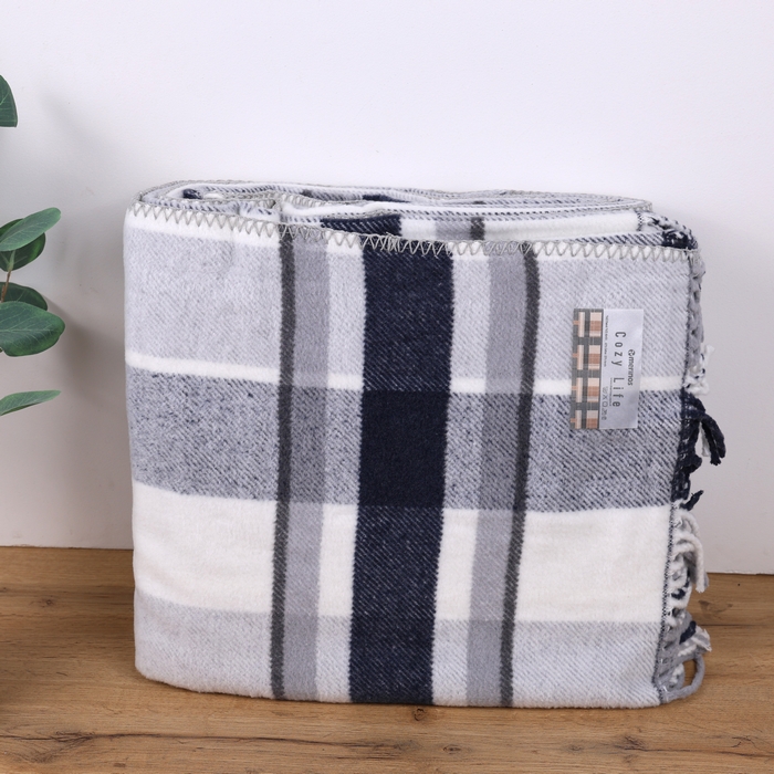 Blanket, MERINOS, 180x220 cm, Polyester, Blue