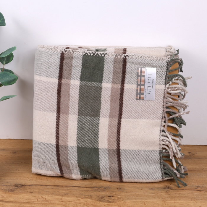 Blanket, MERINOS, 180x220 cm, Polyester, Green