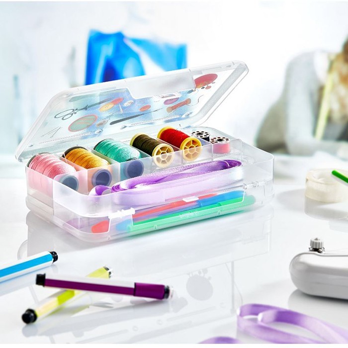 Organizator nasturi, Plast Art, Plastic, 22.5cm, 14.5cm, 5.5cm, Diverse Culori, Dreptunghi