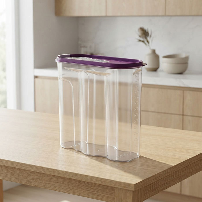 Recipient cereale, Plast Art, Plastic, 4 L, 26 сm, 23.5 cm, 10 cm, Transparent, Ovală, Vertical