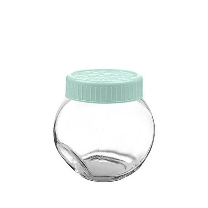 Банка, TTZ PLASTIK, Стекло, 750 мл, С крышкой, Пластик, Зеленый, Банка с крышкой
