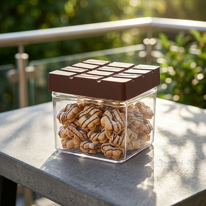 Chocolate saver box, QLUX, Plastic, Sweets, Transparent, With lid, Square