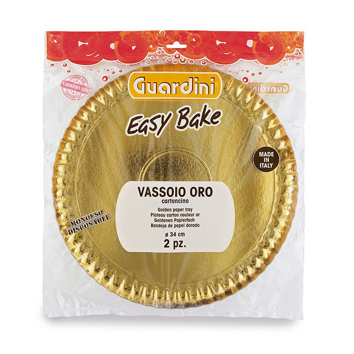 Набор из 2 картонных подносов, GUARDINI, Easy Bake, 34см, Картон, Золотистый, Круглый