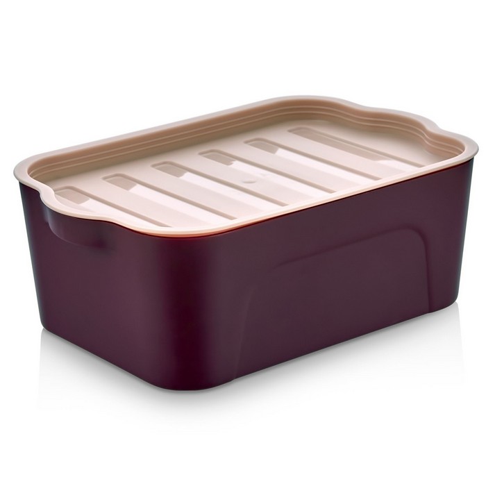 Storage box, WISHHOME, Plastic, 2L, With lid, Yellow/Green