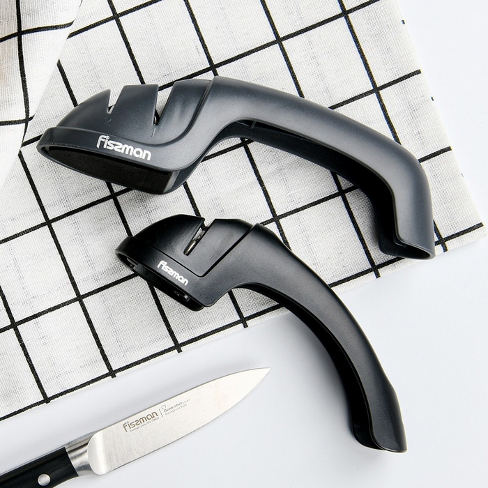 Ascutitor cutite, FISSMAN, Plastic, 17cm, 4cm, 5.5cm, Negru