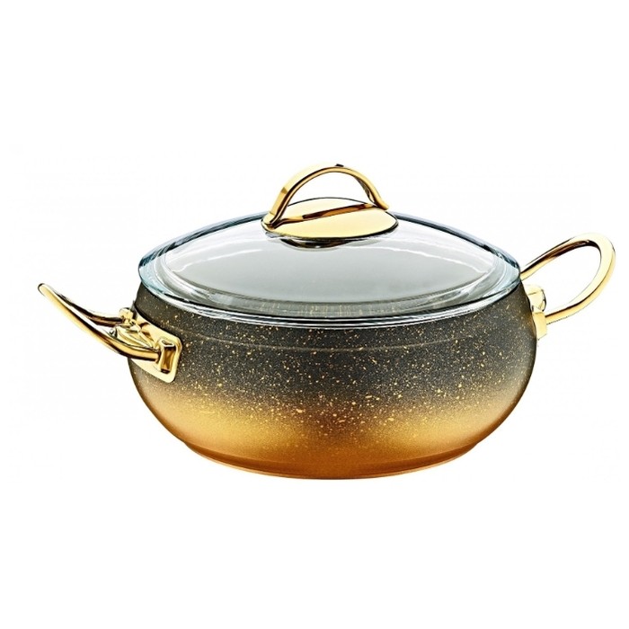 Pot, OMS, Aluminium, 5.7 L, 26 cm, Non-stick, 4 mm, Electrical,gas, With lid