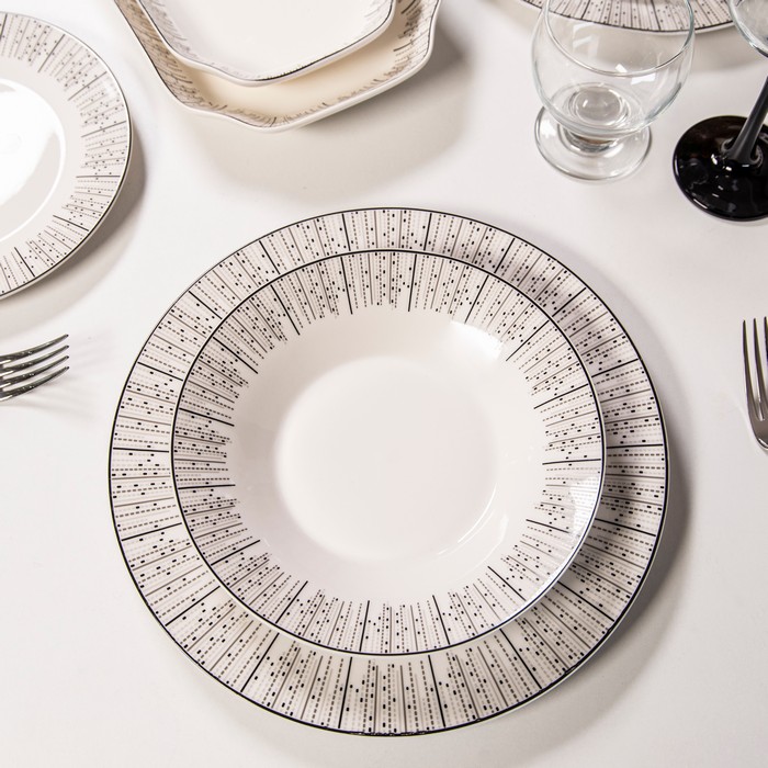 Farfurie, BRILLIANT, Adanca, Ceramica, 20cm, Cu imprimeu, Rotunda, Farfurie adanca