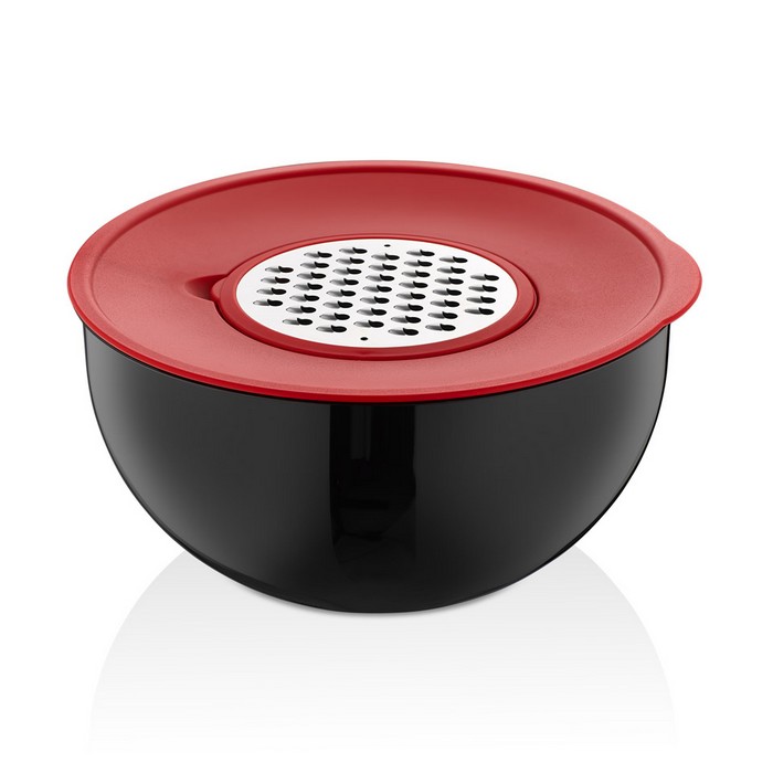 Bowl, VIALEX, 24 cm, 4.6 L, Plastic, Red/Black