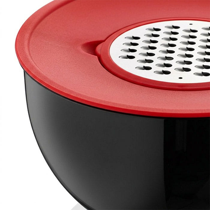 Bowl, VIALEX, 24 cm, 4.6 L, Plastic, Red/Black