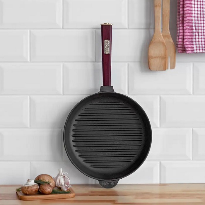 Tigaie grill, BRIZOLL, Fonta, 26cm, 5.5 mm, Electrica,gaz