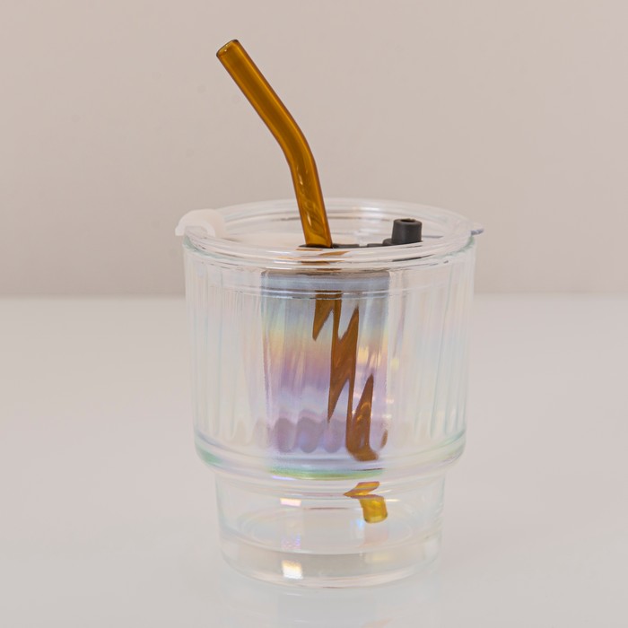 Glass of lemonade, LIRMARTUR, Glass, 400ml, With straw, With print