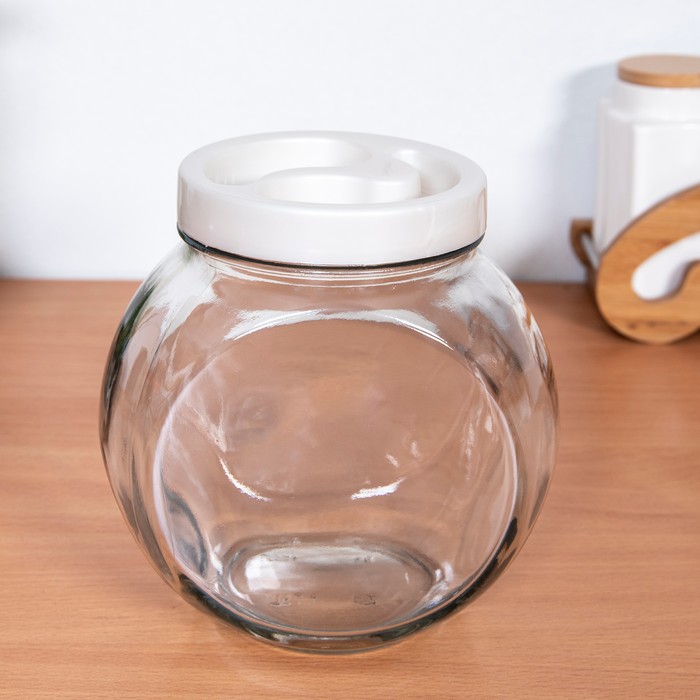 Recipient depozitare, Everglass, Sticla, 1730ml, Cu capac