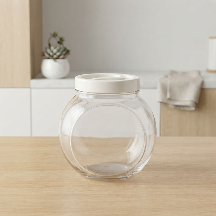 Recipient depozitare, Everglass, Sticla, 1730ml, Cu capac, Transparent