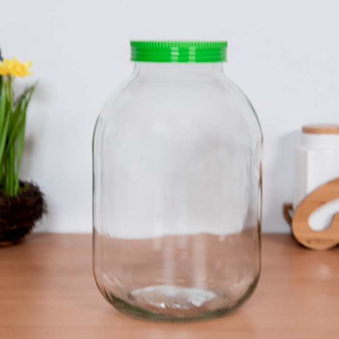 Recipient depozitare, Everglass, Sticla, 3000 ml, Cu capac
