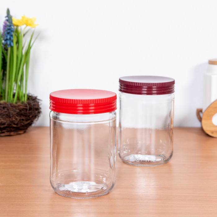 Borcan cu capac, Everglass, Sticla, 580 ml, Cu capac, Borcan cu capac