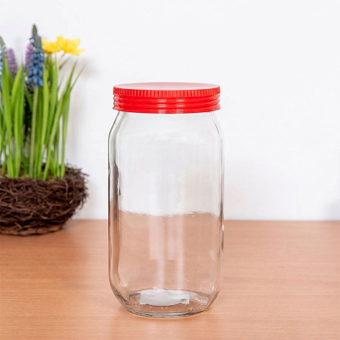 Borcan cu capac, Everglass, Sticla, 1 L, Cu capac, Borcan cu capac