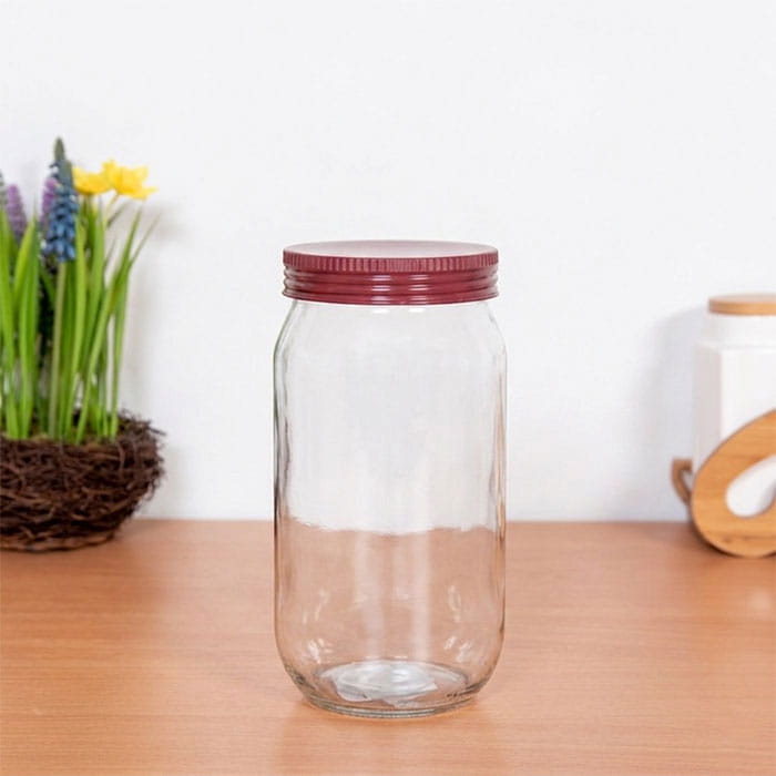 Borcan cu capac, Everglass, Sticla, 1 L, Cu capac, Borcan cu capac