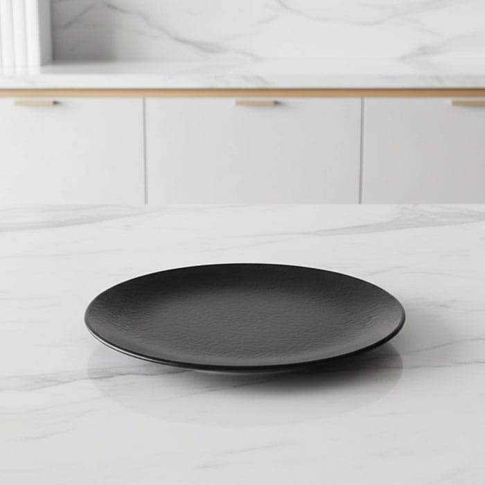 Flat plate, GURAL PORSELEN, Porcelain, 18cm, Black, Round, Plate