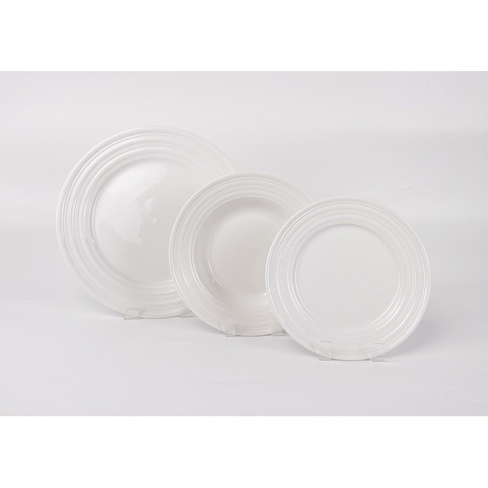 Farfurie plata, WELLDISH, Linea, Portelan, 26.7cm, Alb, Rotunda, Farfurie plata