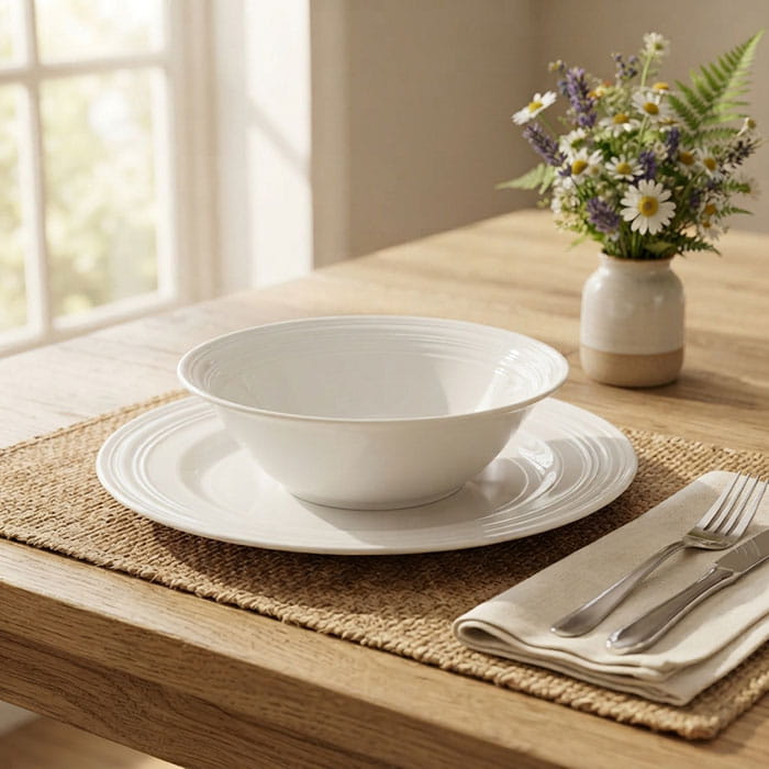Bol, WELLDISH, Portelan, 17.8 cm, Alb, Linea