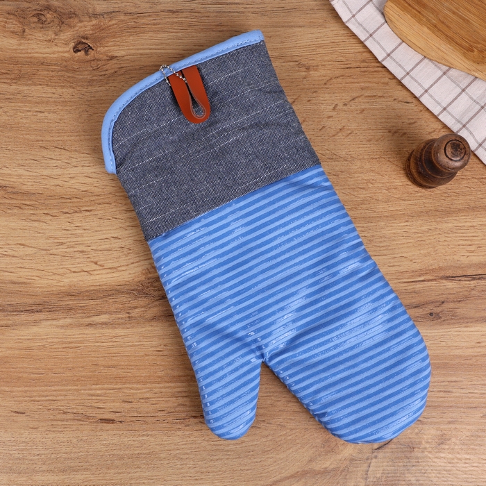 Кухонная рукавица, Tessie&Jessie, Текстиль, 35cm, 18см, 2см, Серый