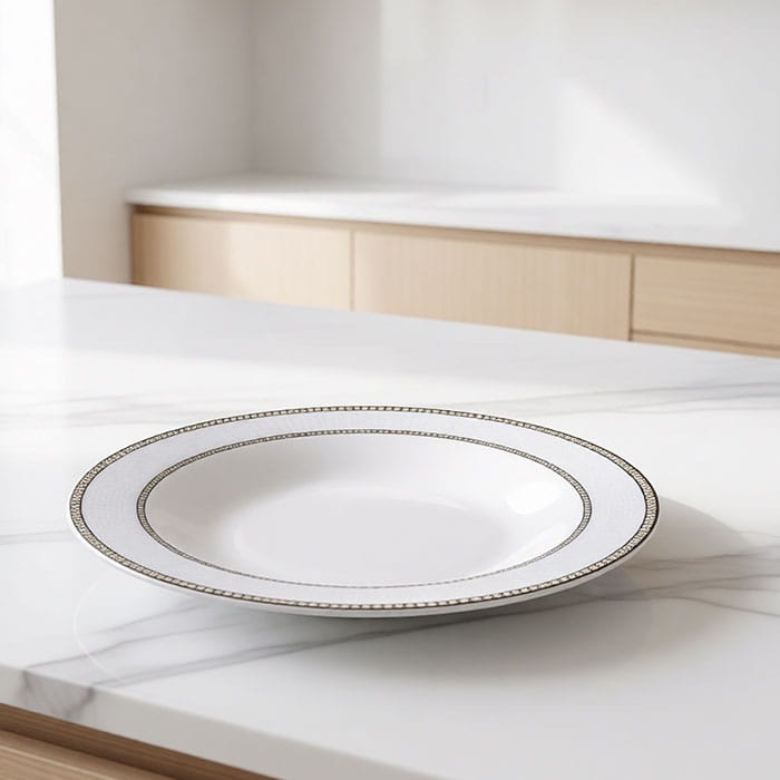 Plate, BRILLIANT, Soup plate, Ceramics, 20cm, White, Round, Soup plate