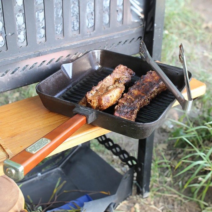 Tigaie grill, BRIZOLL, Fonta, 28cm, 28cm, 5.8 mm, Patrat, Electrica,gaz