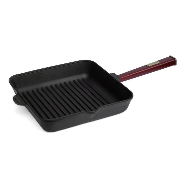 Tigaie grill, BRIZOLL, Fonta, 28cm, 28cm, 5.8 mm, Patrat, Electrica,gaz