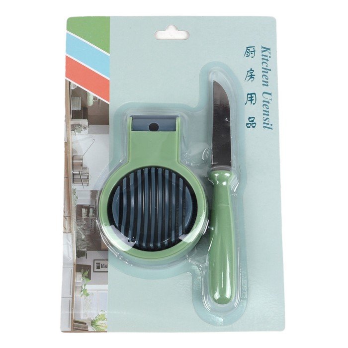 Set cutit feliator, GS, Otel inoxidabil/Plastic, 2 piese, Mix