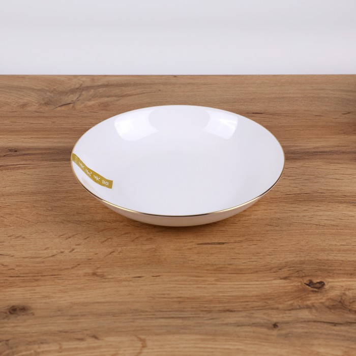 Тарелка, GS, New Bone China, 23 см, Белый, Круглый, Глубокая тарелка