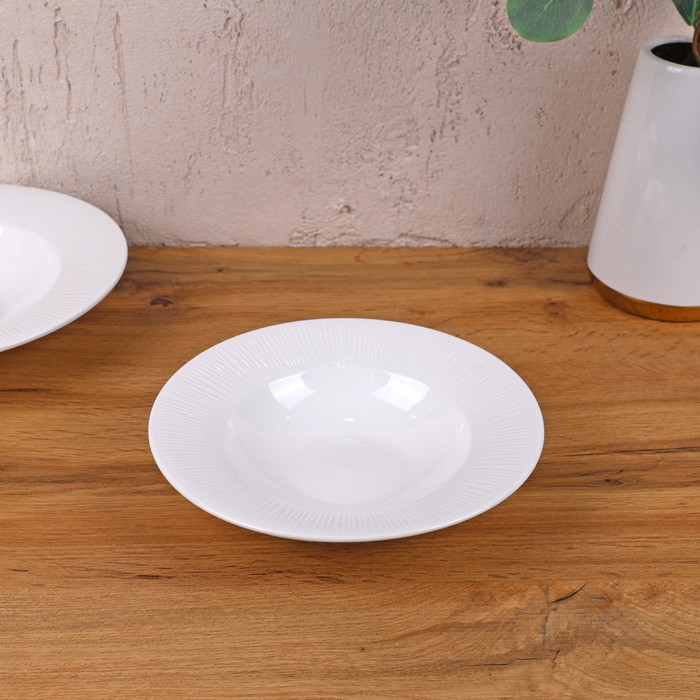 Farfurie adanca, Bomei Porcelain, Portelan, Alb, 25cm, Rotunda, Farfurie adanca