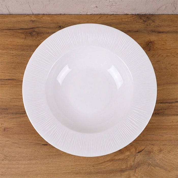 Farfurie adanca, Bomei Porcelain, Portelan, Alb, 30cm, Rotunda, Farfurie adanca