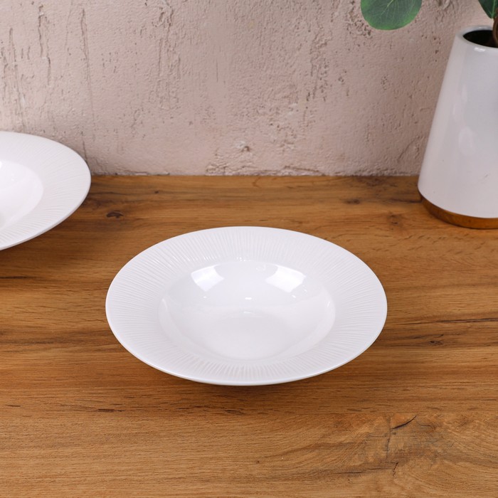 Глубокая тарелка, Bomei Porcelain, Фарфор, Белый, 20cм, Круглый, Глубокая тарелка