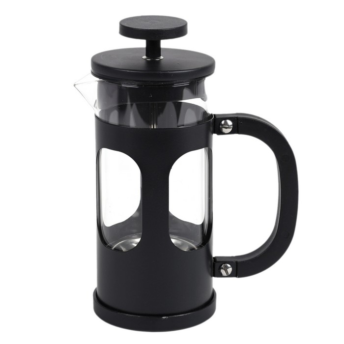 Infuzor, NO NAME, Sticla/Plastic/Otel Inoxidabil, 800 ml, Negru/Cafeniu