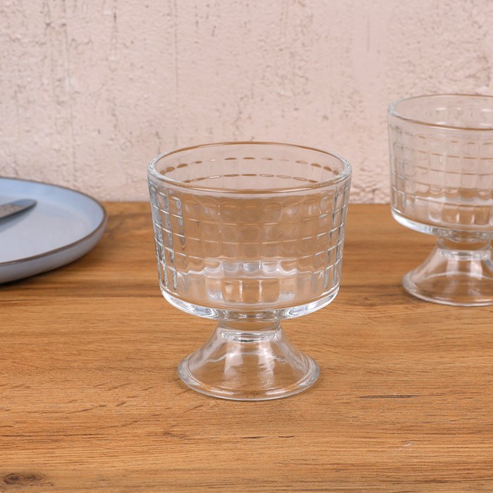 Cupa inghetata, LIRMARTUR, Sticla, 6 buc, 10cm, 12cm, Pe picior, 300ml, Transparent