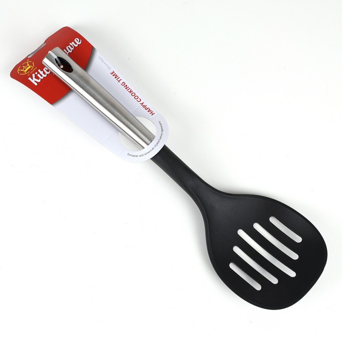 Perforated shovel, YI GUAN, Stainless Steel/Plastic, Black/Metallic, 30cm