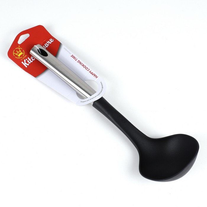 Ladle, YI GUAN, Stainless Steel/Plastic, Black/Metallic, 30cm