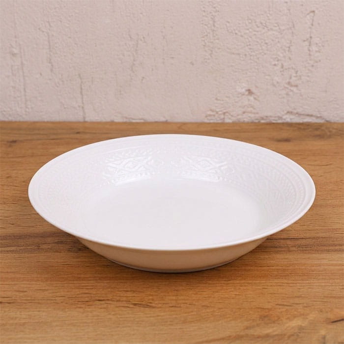 Farfurie adinca, GS, Portelan, 20cm, Alb, Rotunda, Farfurie adanca