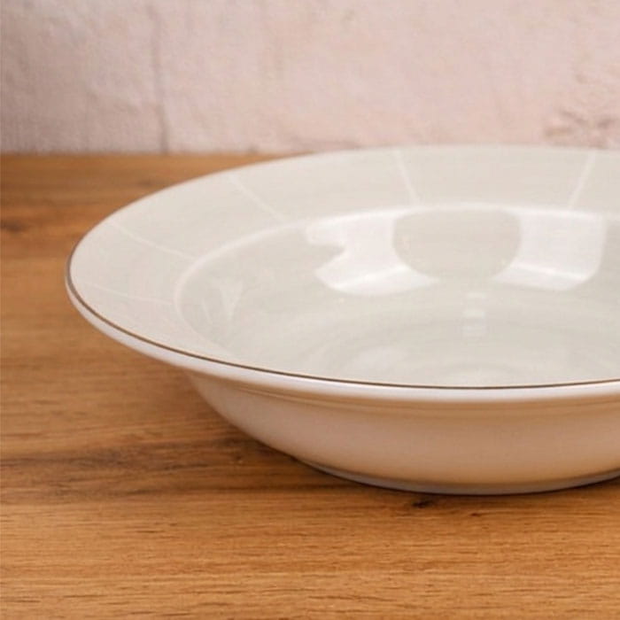 Farfurie adanca, GS, Portelan, 20cm, 4.5cm, Gri Deschis, Rotunda, Farfurie adanca
