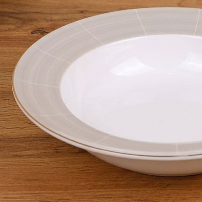 Deep plate, GS, Porcelain, 25cm, 5.5cm, White/Beige, Round, Soup plate