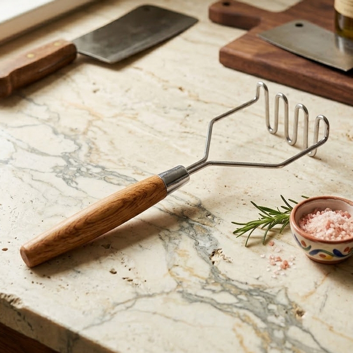 Толкушка, VOCEN, Нержавеющая Сталь, Деревянная ручка