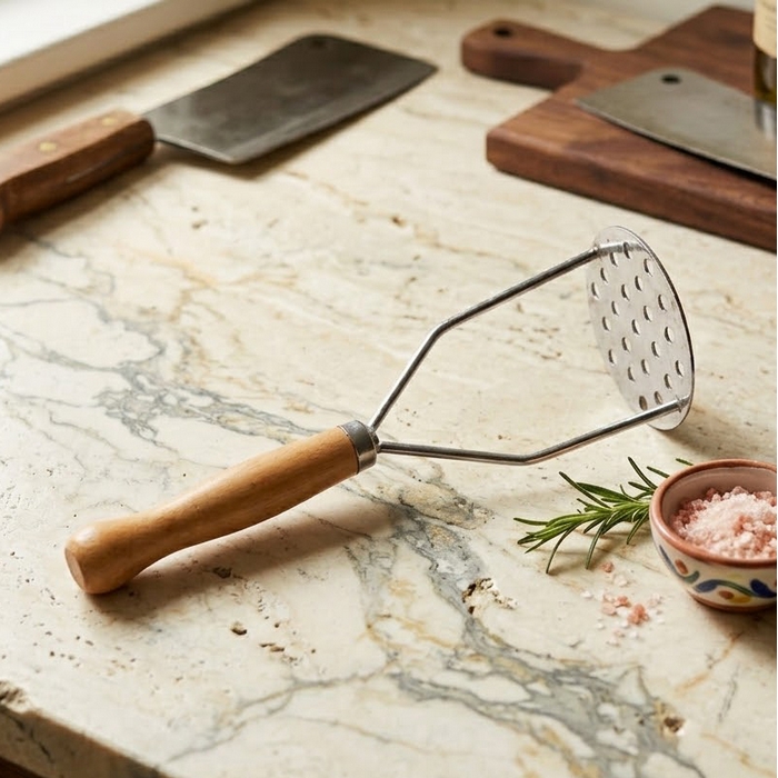 Толкушка, VOCEN, Нержавеющая Сталь, Деревянная ручка