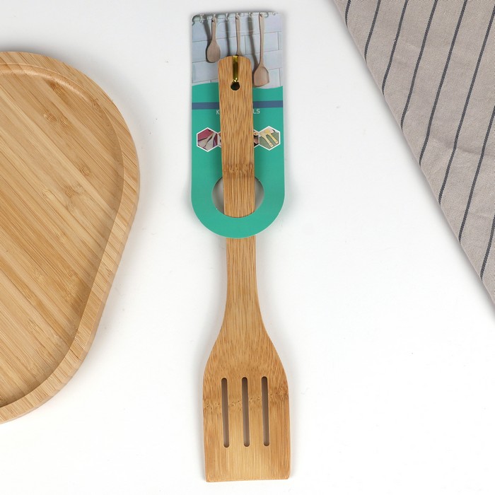 Spatula perforata, GREEN LIVE, Lemn, 30 cm, 6 cm