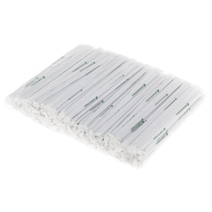 Набор соломок для коктейля, NO NAME, Биоразлагаемые, 250 шт, 24cм, 8мм