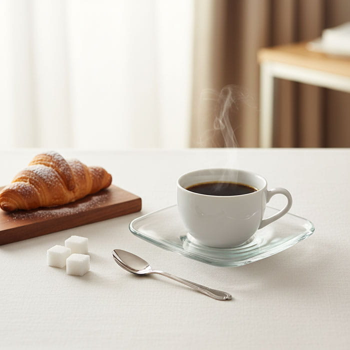 Farfurie, LAV, Sticla, 12.5cm, Pentru cafea, Transparent, Patrat, Farfurie