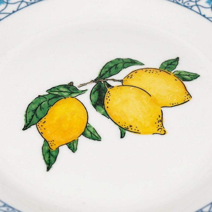 Плоская тарелка, BRILLIANT, Фарфор, 26.7cm, Белый/Синий/Жёлтый, C рисунком, Круглый, Плоская тарелка
